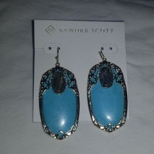 Kendra Scott earrings Deva Turquoise Abalone gold